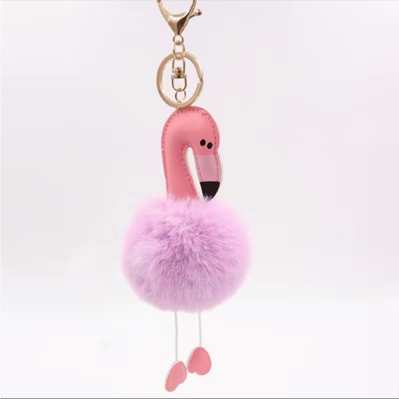 🌷Rose Gold Puffy Pink Flamingo Keychain‼️FINAL SALE - Picture 4 of 6